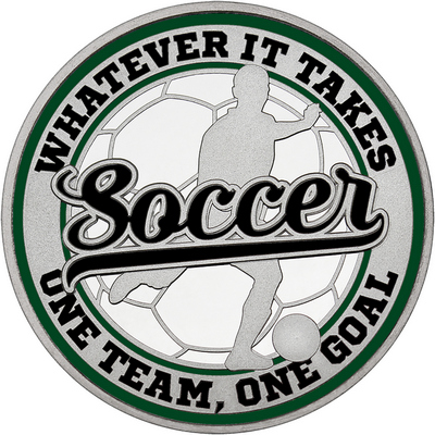 Black "Soccer" with Dark Green Outer Circular Borders